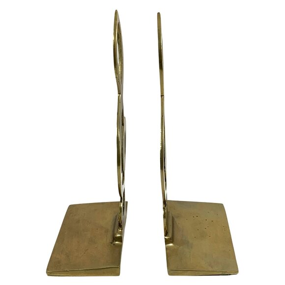 Silvestri Treble Clef Musical Notes Brass Bookends Vintage - Picture 2 of 5